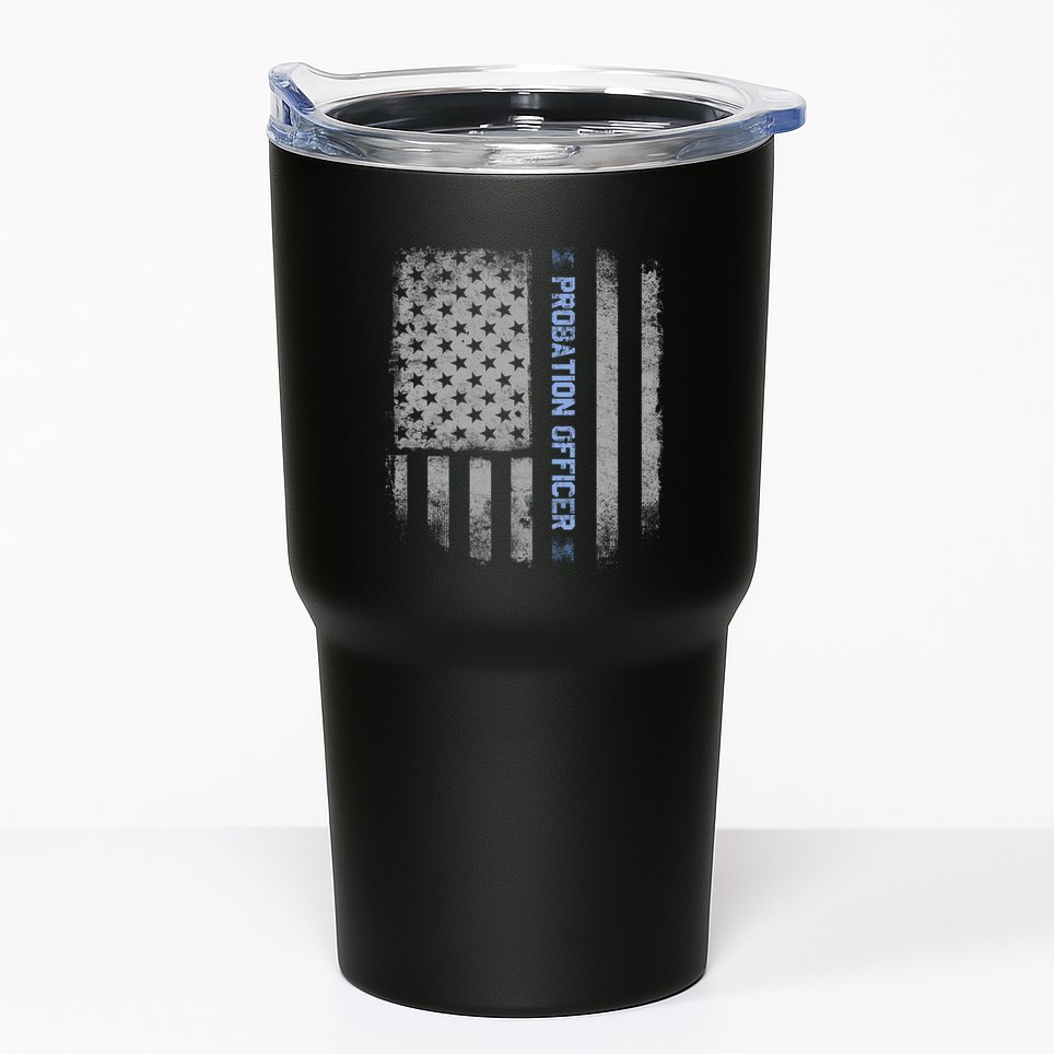 Probation Officer US Flag Hoodie Tumbler