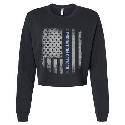 Probation Officer US Flag Hoodie Cropped Pullover Crew