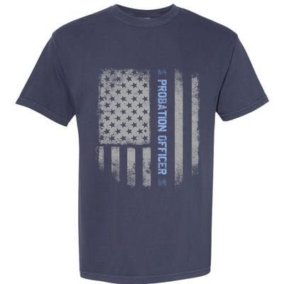 Probation Officer US Flag Hoodie Garment-Dyed Heavyweight T-Shirt