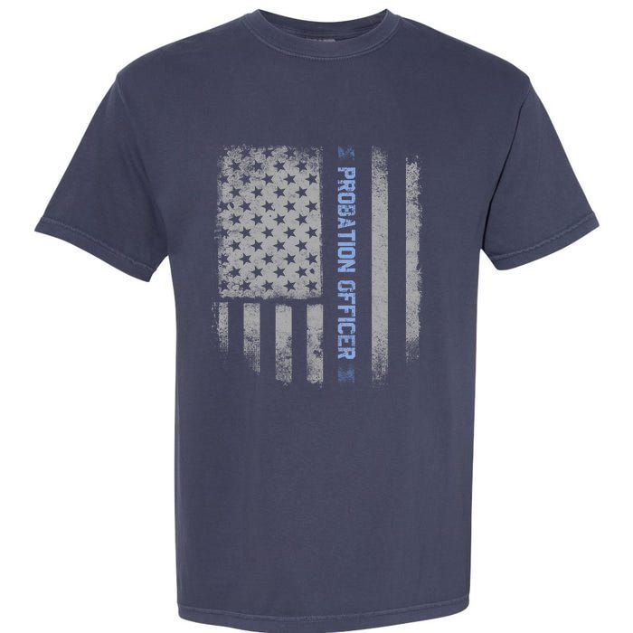 Probation Officer US Flag Hoodie Garment-Dyed Heavyweight T-Shirt