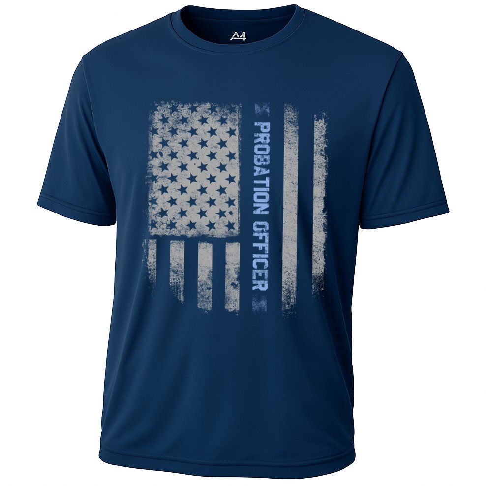 Probation Officer US Flag Hoodie Performance Shirt
