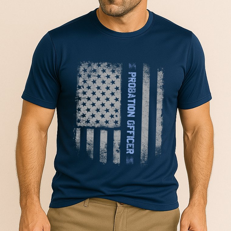 Probation Officer US Flag Hoodie Performance Shirt