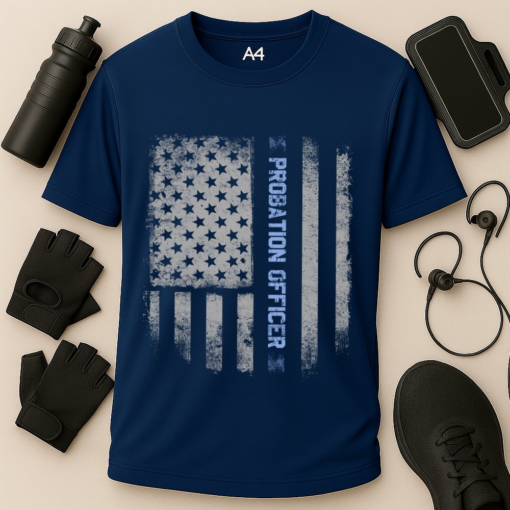 Probation Officer US Flag Hoodie Performance Shirt