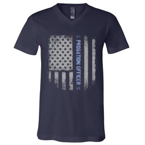 Probation Officer US Flag Hoodie V-Neck T-Shirt