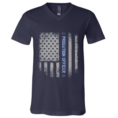 Probation Officer US Flag Hoodie V-Neck T-Shirt