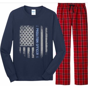 Probation Officer US Flag Hoodie Long Sleeve Pajama Set