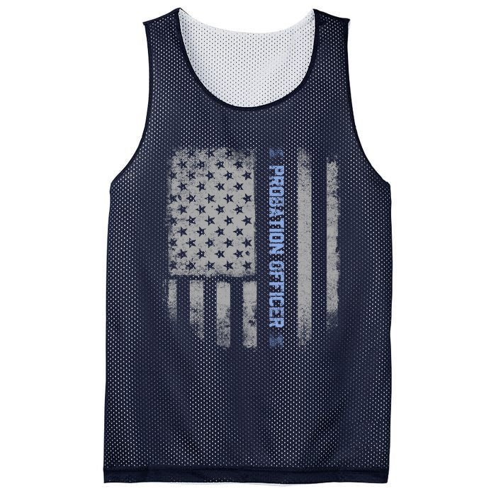 Probation Officer US Flag Hoodie Mesh Reversible Basketball Jersey Tank