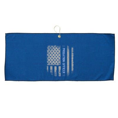 Probation Officer US Flag Hoodie Large Microfiber Waffle Golf Towel