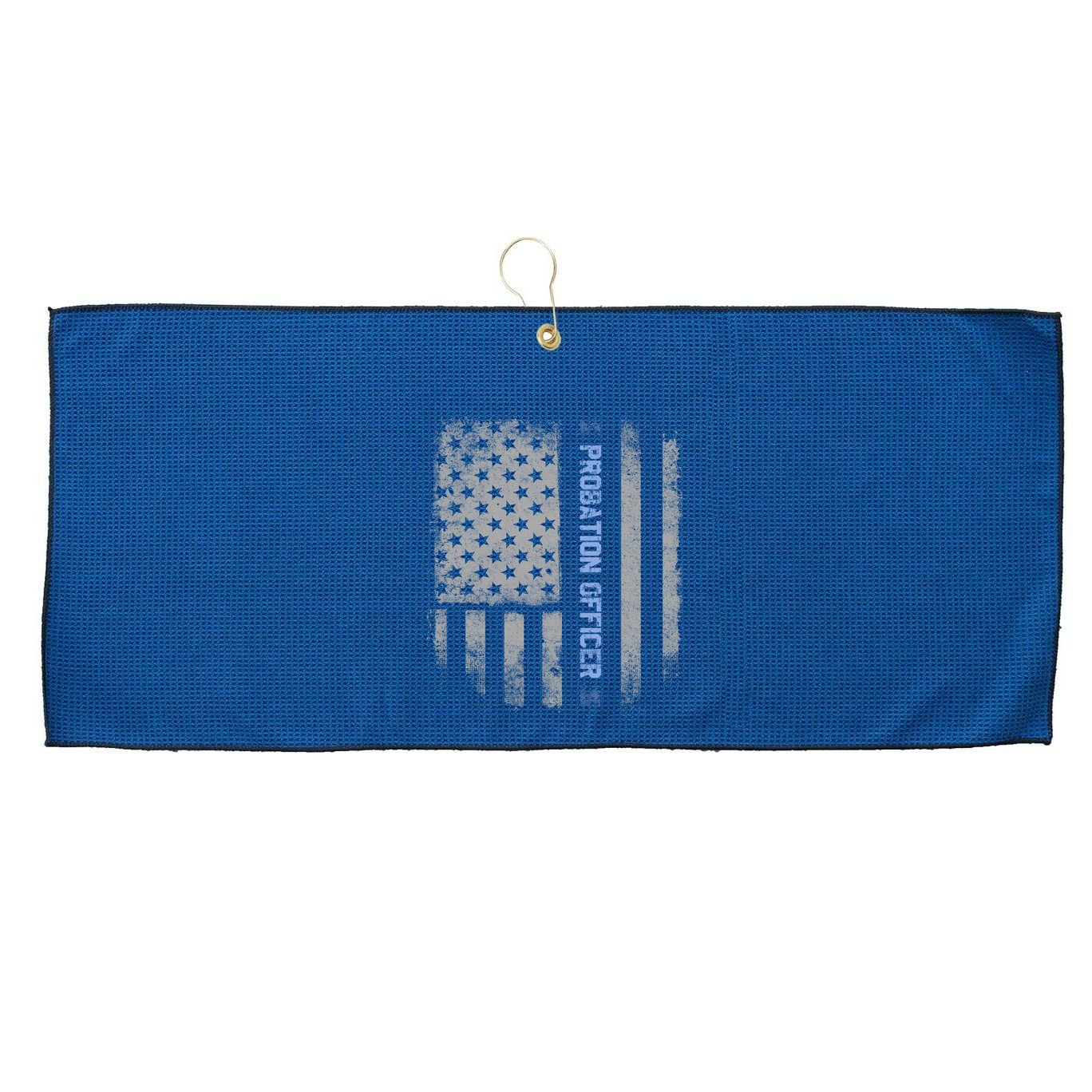 Probation Officer US Flag Hoodie Large Microfiber Waffle Golf Towel