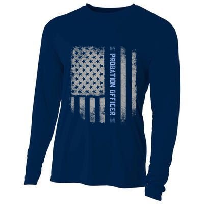Probation Officer US Flag Hoodie Cooling Performance Long Sleeve Crew