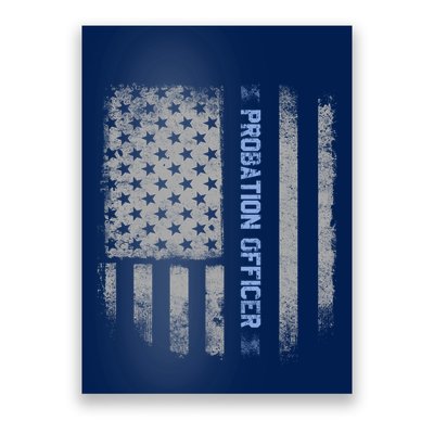 Probation Officer US Flag Hoodie Poster