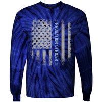 Probation Officer US Flag Hoodie Tie-Dye Long Sleeve Shirt