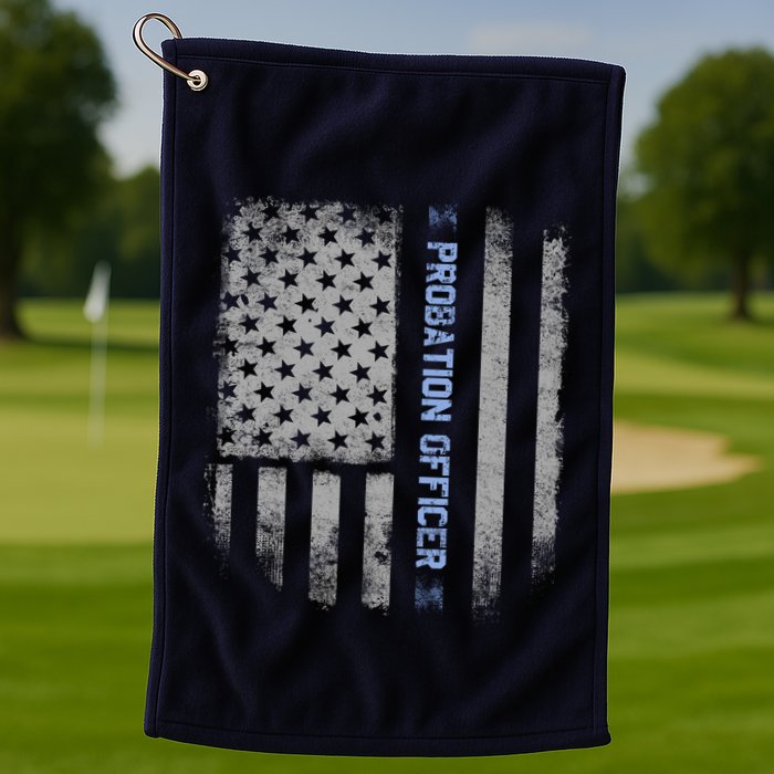 Probation Officer US Flag Hoodie Golf Towel
