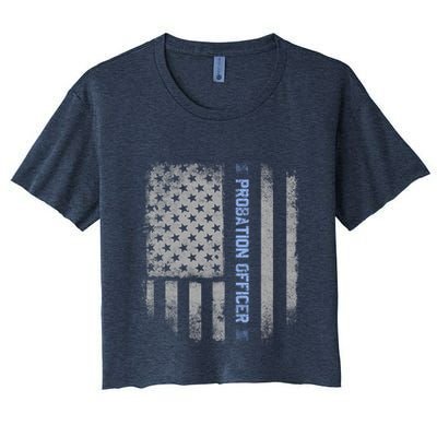 Probation Officer US Flag Hoodie Crop Top