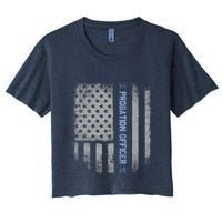 Probation Officer US Flag Hoodie Women's Crop Top Tee