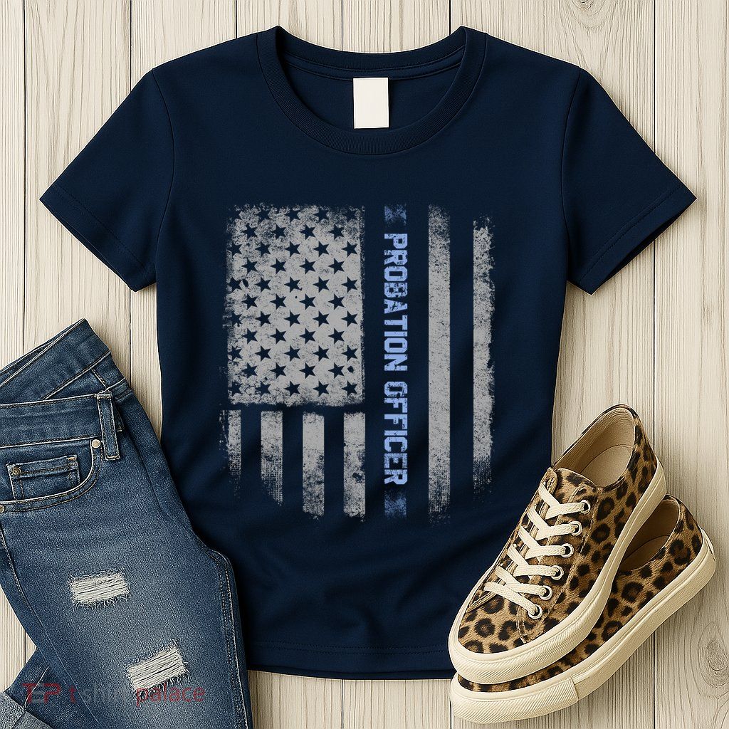 Probation Officer US Flag Hoodie Womens T-Shirt