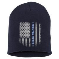 Probation Officer US Flag Hoodie Short Acrylic Beanie