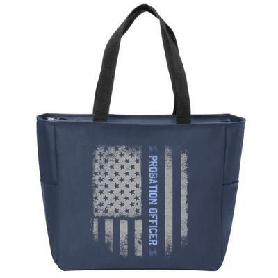 Probation Officer US Flag Hoodie Zip Tote Bag