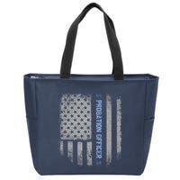 Probation Officer US Flag Hoodie Zip Tote Bag