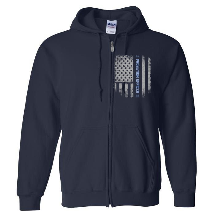 Probation Officer US Flag Hoodie Full Zip Hoodie