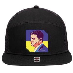 President Of Ukraine Volodymyr Zelenskyy 7 Panel Mesh Trucker Snapback Hat