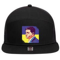 President Of Ukraine Volodymyr Zelenskyy 7 Panel Mesh Trucker Snapback Hat