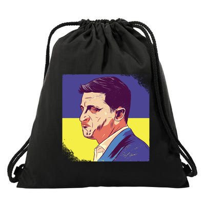 President Of Ukraine Volodymyr Zelenskyy Drawstring Bag