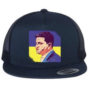 President Of Ukraine Volodymyr Zelenskyy Flat Bill Trucker Hat