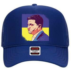 President Of Ukraine Volodymyr Zelenskyy High Crown Mesh Back Trucker Hat