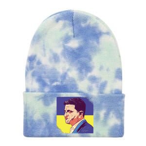 President Of Ukraine Volodymyr Zelenskyy Tie Dye 12in Knit Beanie