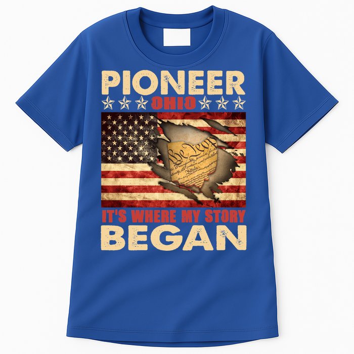 Pioneer Ohio Usa Flag 4th Of July Great Gift Tall T-Shirt