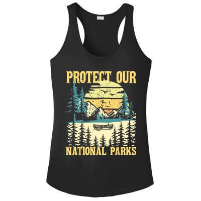 Protect Our US National Parks Hiking & Camping Lover Ladies PosiCharge Competitor Racerback Tank