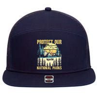 Protect Our US National Parks Hiking & Camping Lover 7 Panel Mesh Trucker Snapback Hat