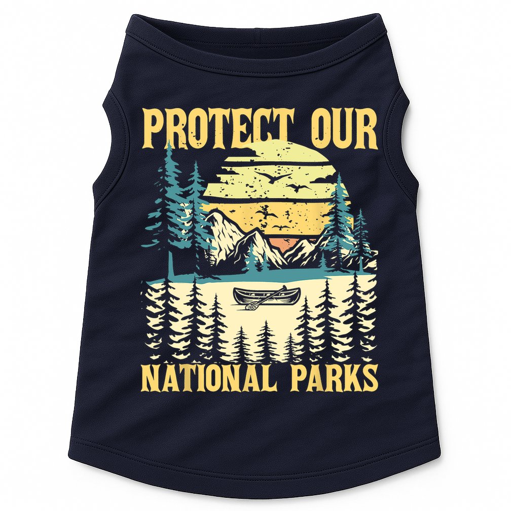 Protect Our US National Parks Hiking & Camping Lover Doggie Tank
