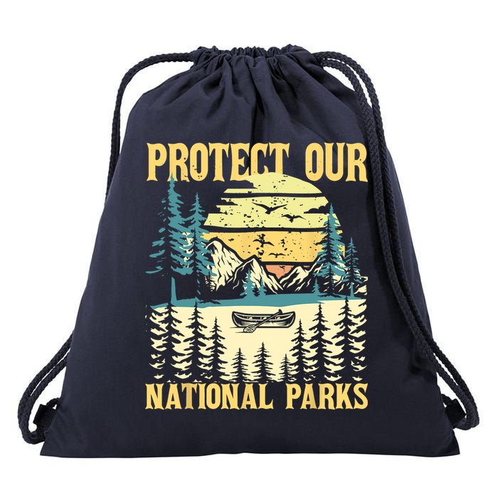 Protect Our US National Parks Hiking & Camping Lover Drawstring Bag