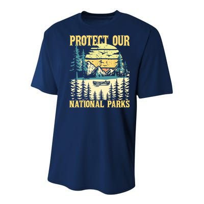 Protect Our US National Parks Hiking & Camping Lover Youth Performance Sprint T-Shirt