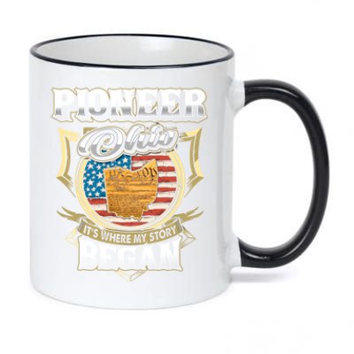 Pioneer Ohio Usa Flag 4th Of July Gift 11oz Black Color Changing Mug