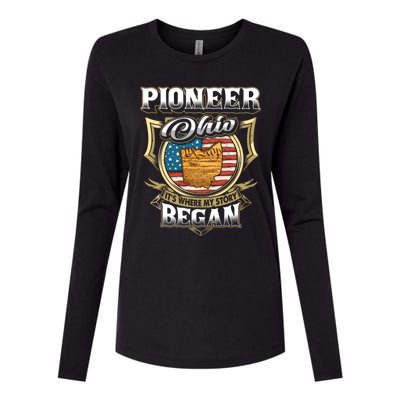 Pioneer Ohio Usa Flag 4th Of July Gift Womens Cotton Relaxed Long Sleeve T-Shirt