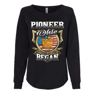 Pioneer Ohio Usa Flag 4th Of July Gift Womens California Wash Sweatshirt