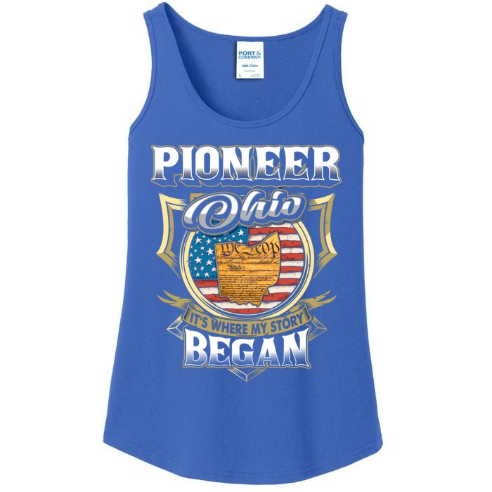 Pioneer Ohio Usa Flag 4th Of July Gift Ladies Essential Tank