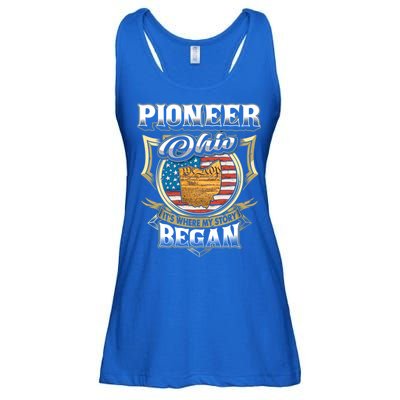 Pioneer Ohio Usa Flag 4th Of July Gift Ladies Essential Flowy Tank