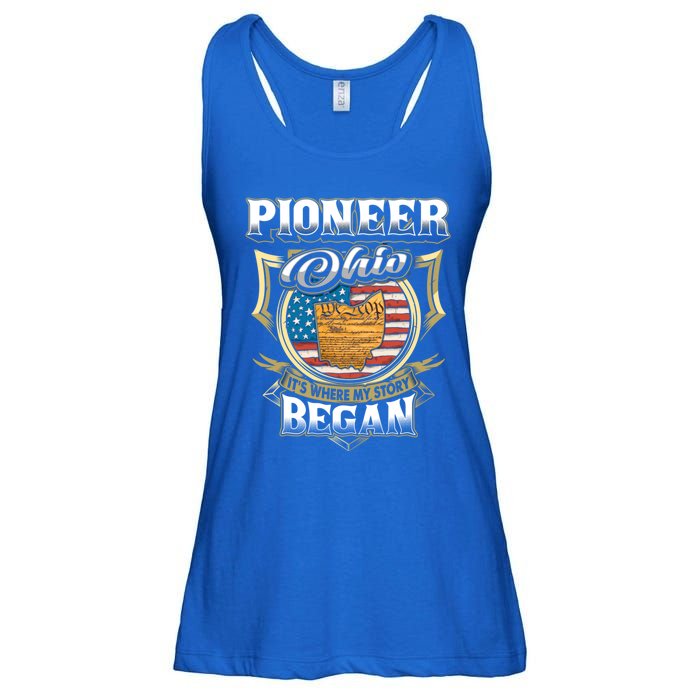 Pioneer Ohio Usa Flag 4th Of July Gift Ladies Essential Flowy Tank