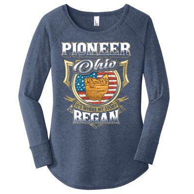 Pioneer Ohio Usa Flag 4th Of July Gift Women's Perfect Tri Tunic Long Sleeve Shirt