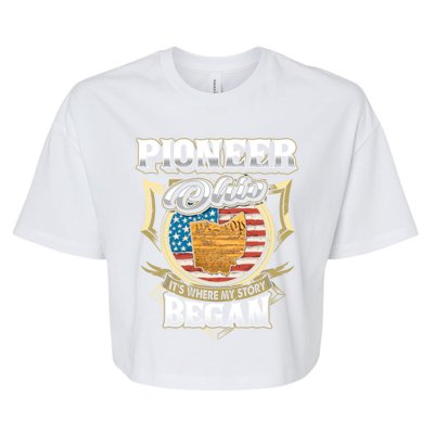 Pioneer Ohio Usa Flag 4th Of July Gift Bella+Canvas Jersey Crop Tee