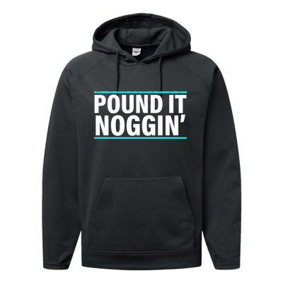 Pound It, Noggin' Funny Meme  Performance Fleece Hoodie