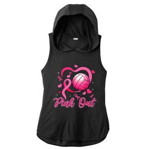 P.I.N.K Out Volleyball Breast Cancer Awareness Ladies PosiCharge Tri-Blend Wicking Draft Hoodie Tank