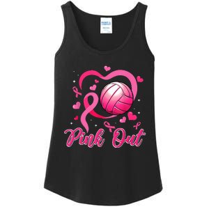 P.I.N.K Out Volleyball Breast Cancer Awareness Ladies Essential Tank