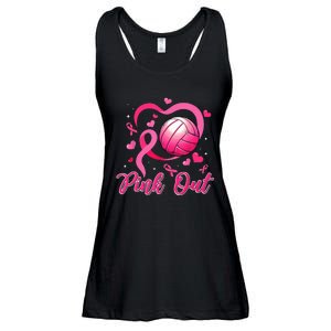 P.I.N.K Out Volleyball Breast Cancer Awareness Ladies Essential Flowy Tank