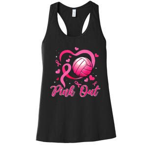 P.I.N.K Out Volleyball Breast Cancer Awareness Women's Racerback Tank