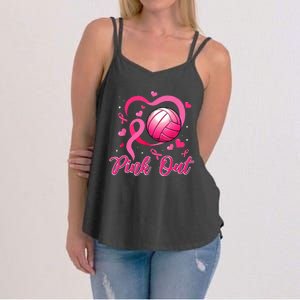 P.I.N.K Out Volleyball Breast Cancer Awareness Women's Strappy Tank